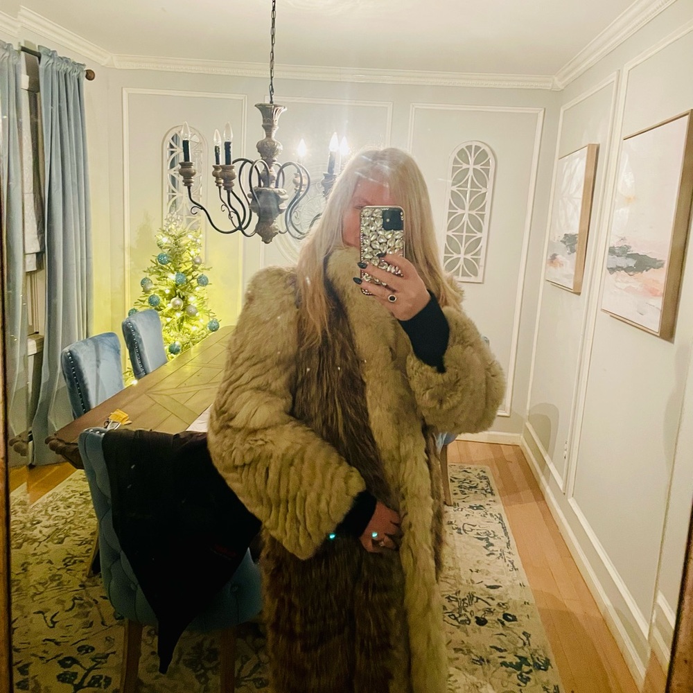 Luxurious REAL raccoon n fox Fur Coat